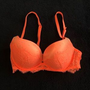 Coral Bra with crystals